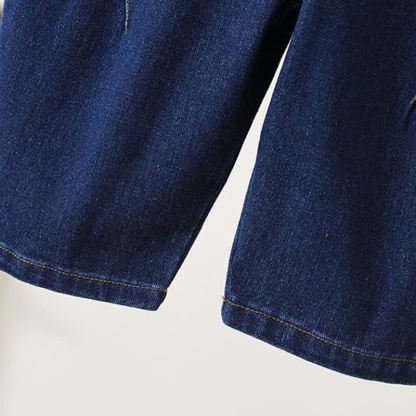 Toddler Baby Navy Button Front Denim Overalls - image 9