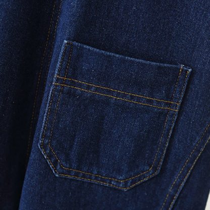 Toddler Baby Navy Button Front Denim Overalls - image 7