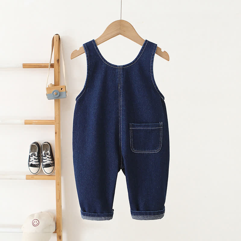 Baby Toddler Vintage Indigo Denim Pocket Overalls - image 2