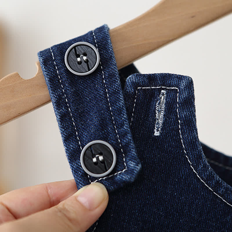 Baby Toddler Vintage Indigo Denim Pocket Overalls - image 3