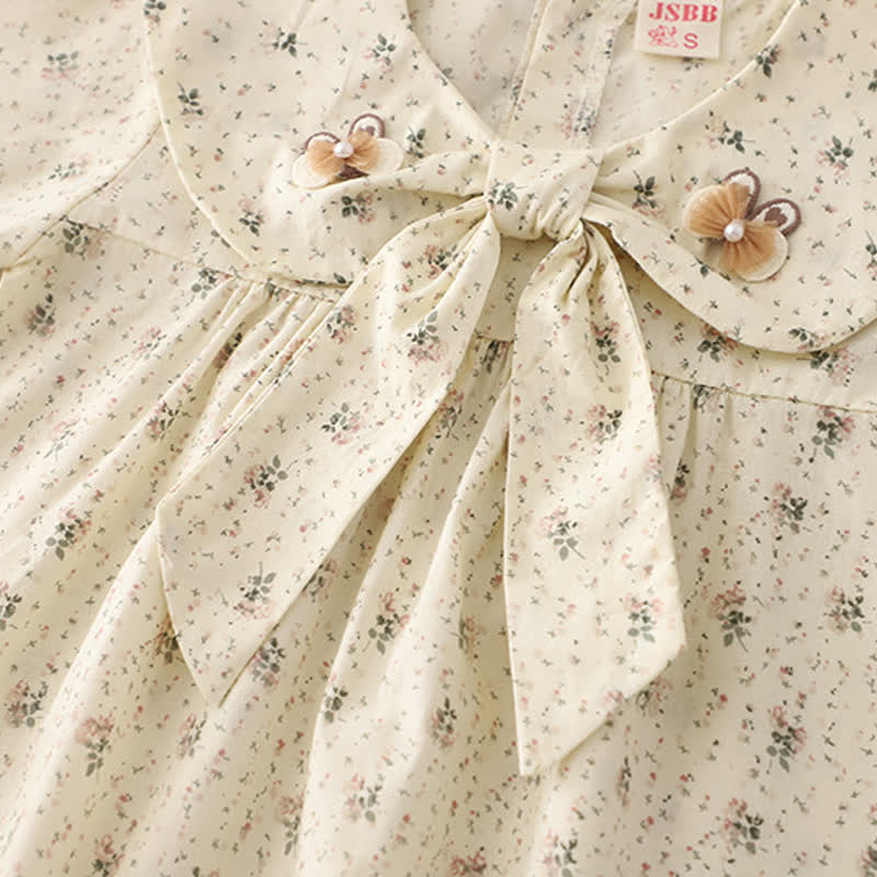 Toddler Girl Long Sleeve Floral Blouse and Denim Pants 2-piece Set - image 5