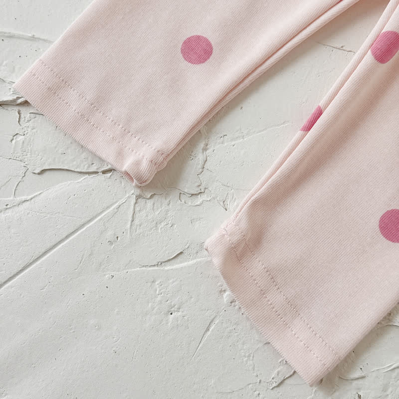 Baby Pink Bow Sweatshirt and Polka Dot Leggings Set - image 8