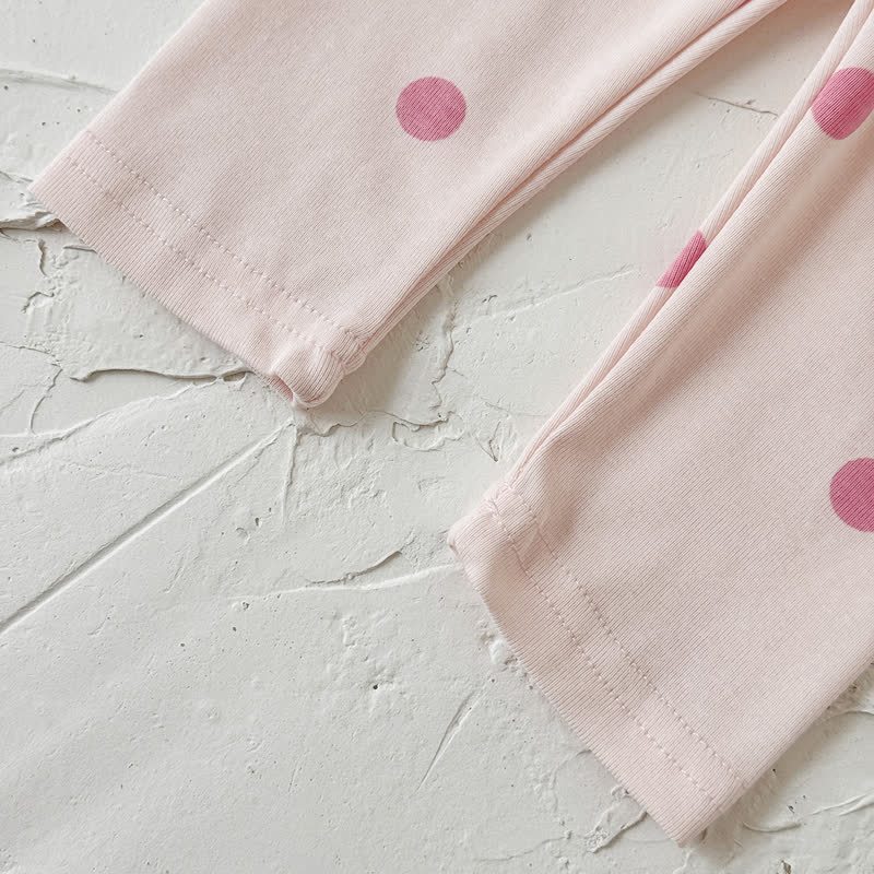 Baby Pink Bow Sweatshirt and Polka Dot Leggings Set - image 8