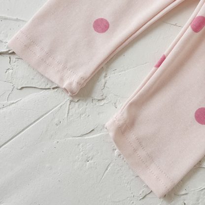 Baby Pink Bow Sweatshirt and Polka Dot Leggings Set - image 8