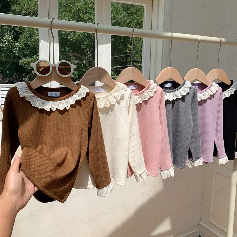 Toddler Girl Ruffle Lace Long Sleeve Shirt - image 1