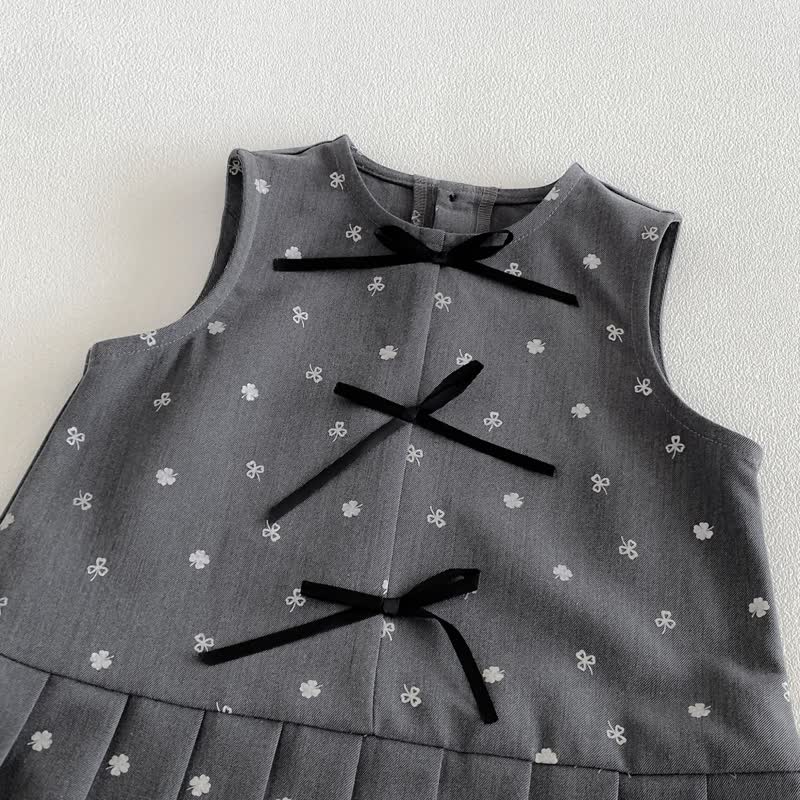 Toddler Baby Girl Solid Peter Pan Collar Bow Shirt & Bow Floral Sleeveless Dress - image 11