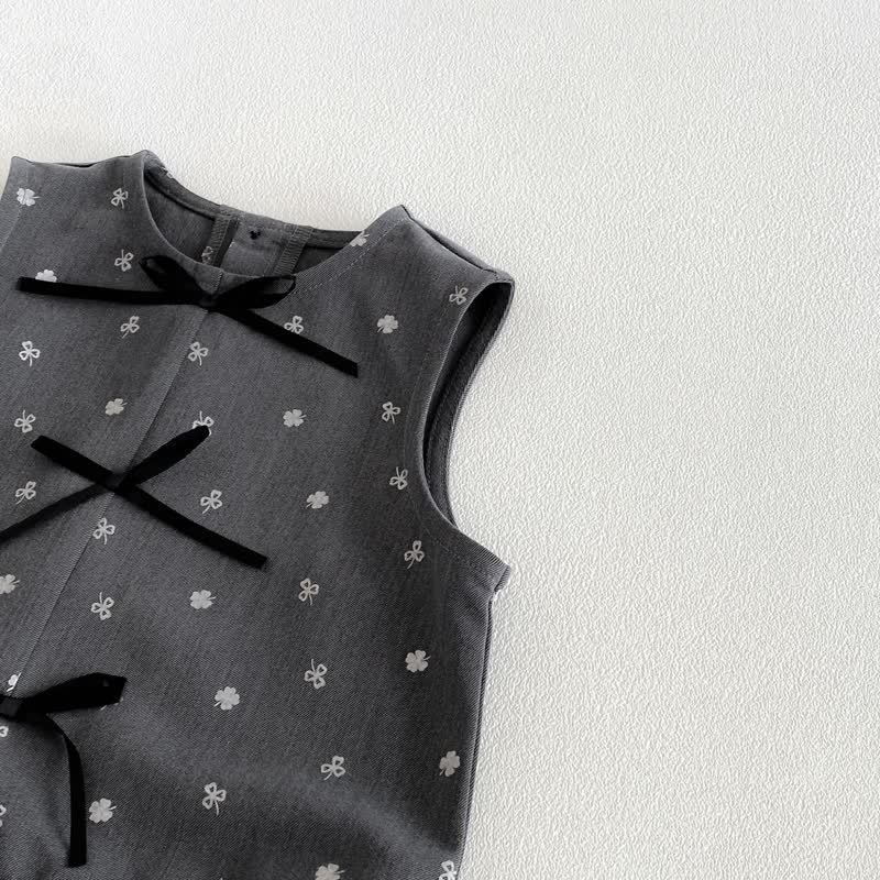 Toddler Baby Girl Solid Peter Pan Collar Bow Shirt & Bow Floral Sleeveless Dress - image 12