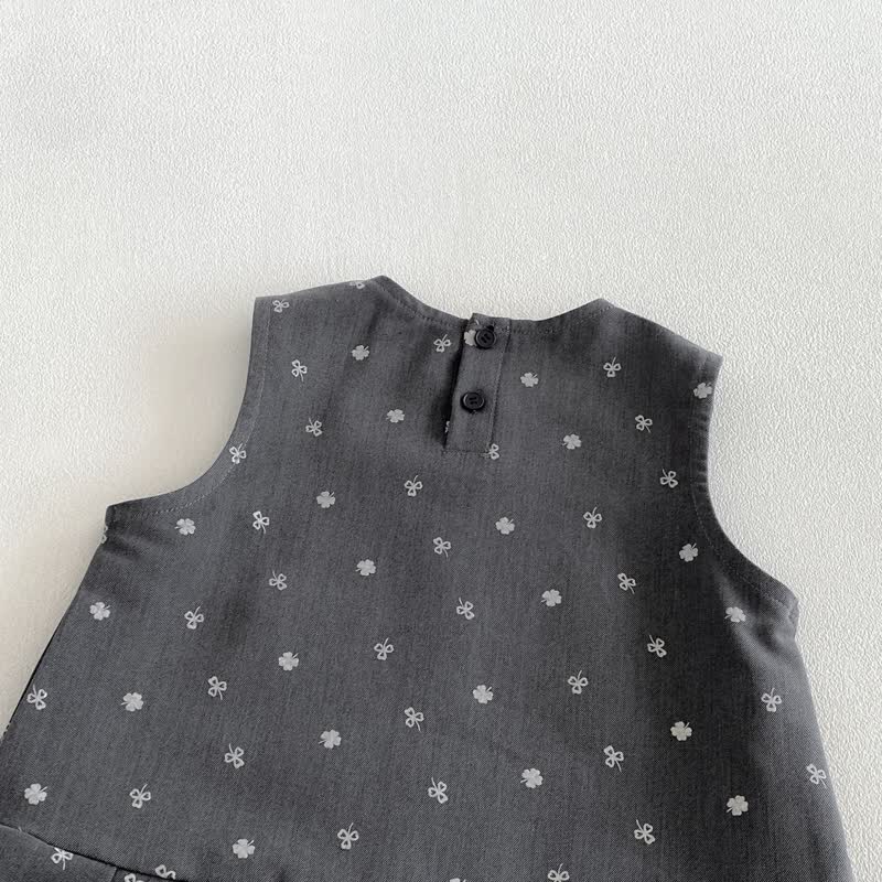 Toddler Baby Girl Solid Peter Pan Collar Bow Shirt & Bow Floral Sleeveless Dress - image 13