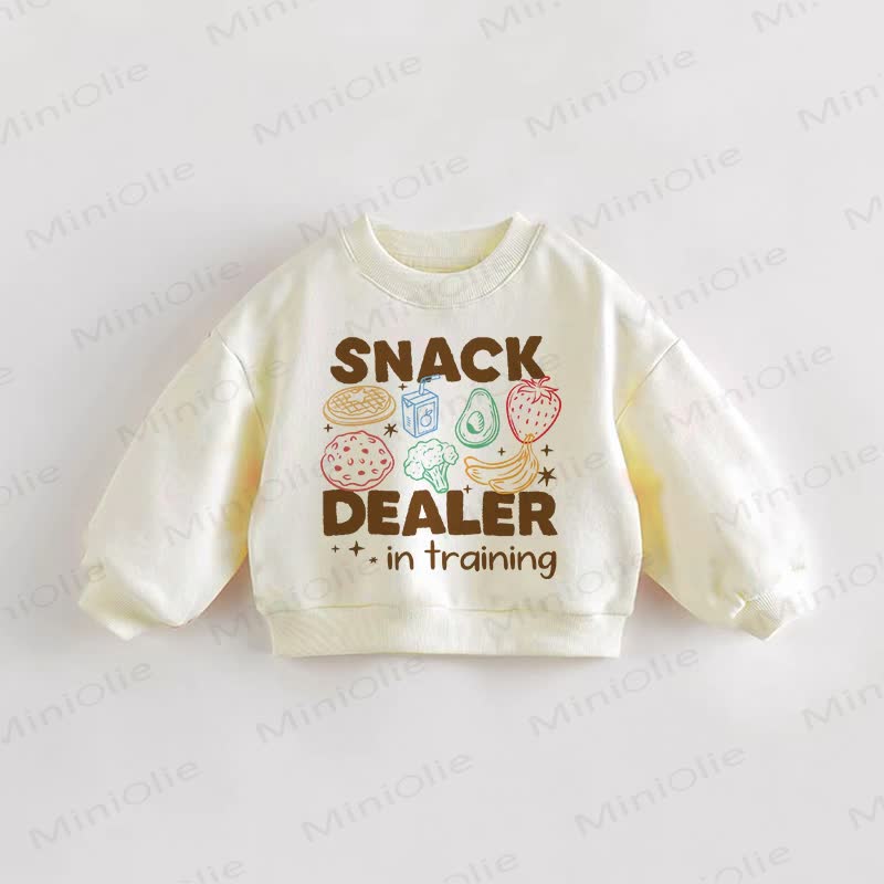 SNACK DEALER IN TRAINING Baby Toddler Cream Sweatshirt - Cream - 3-5T - image 1