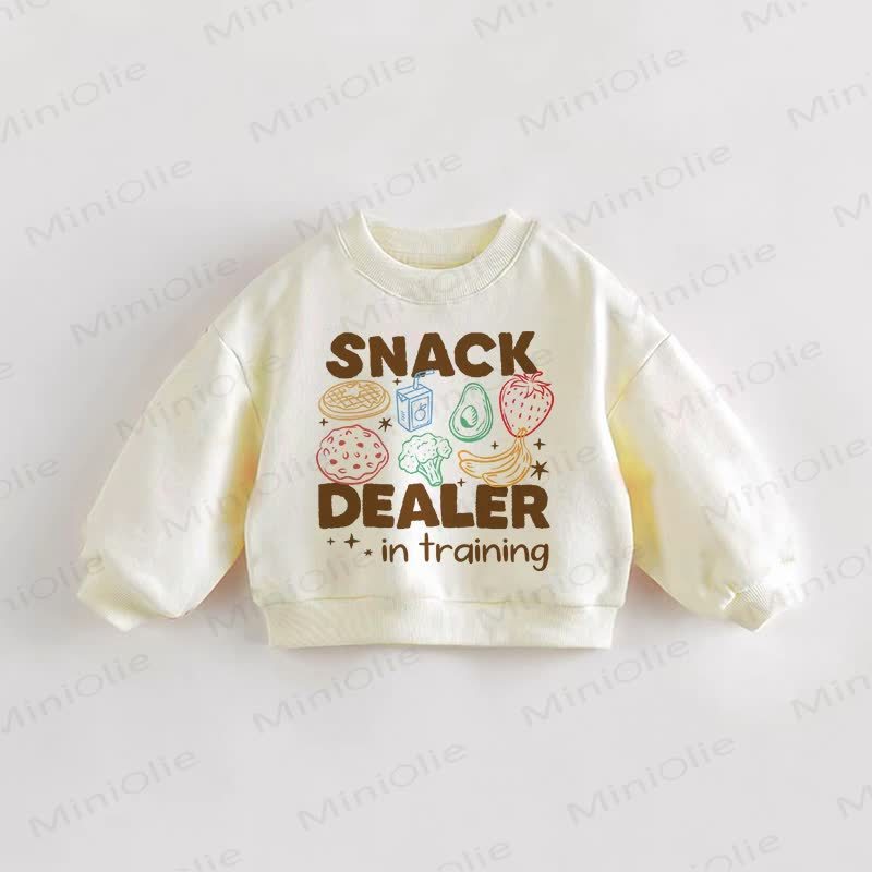 SNACK DEALER IN TRAINING Baby Toddler Cream Sweatshirt - Cream - 3-5T - image 1