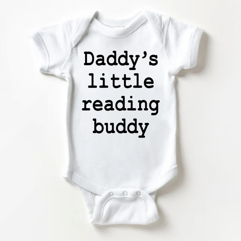 DADDY'S LITTLE READING BUDDY Baby White Bodysuit - White - 18-24M - image 1
