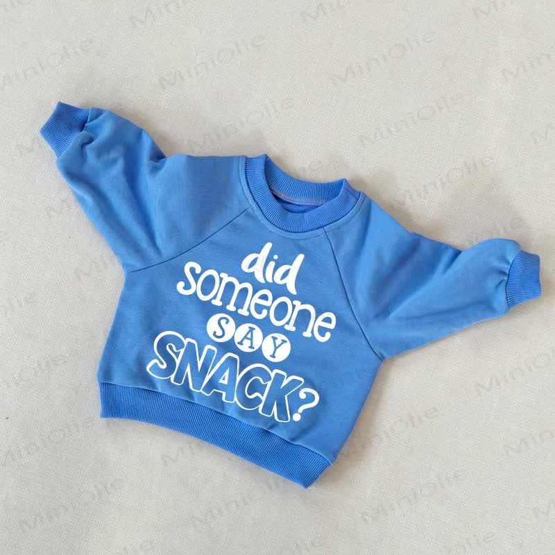 DID SOMEONE SAY SNACK? Baby Toddler Blue Sweatshirt - Blue - 3-5T - image 1