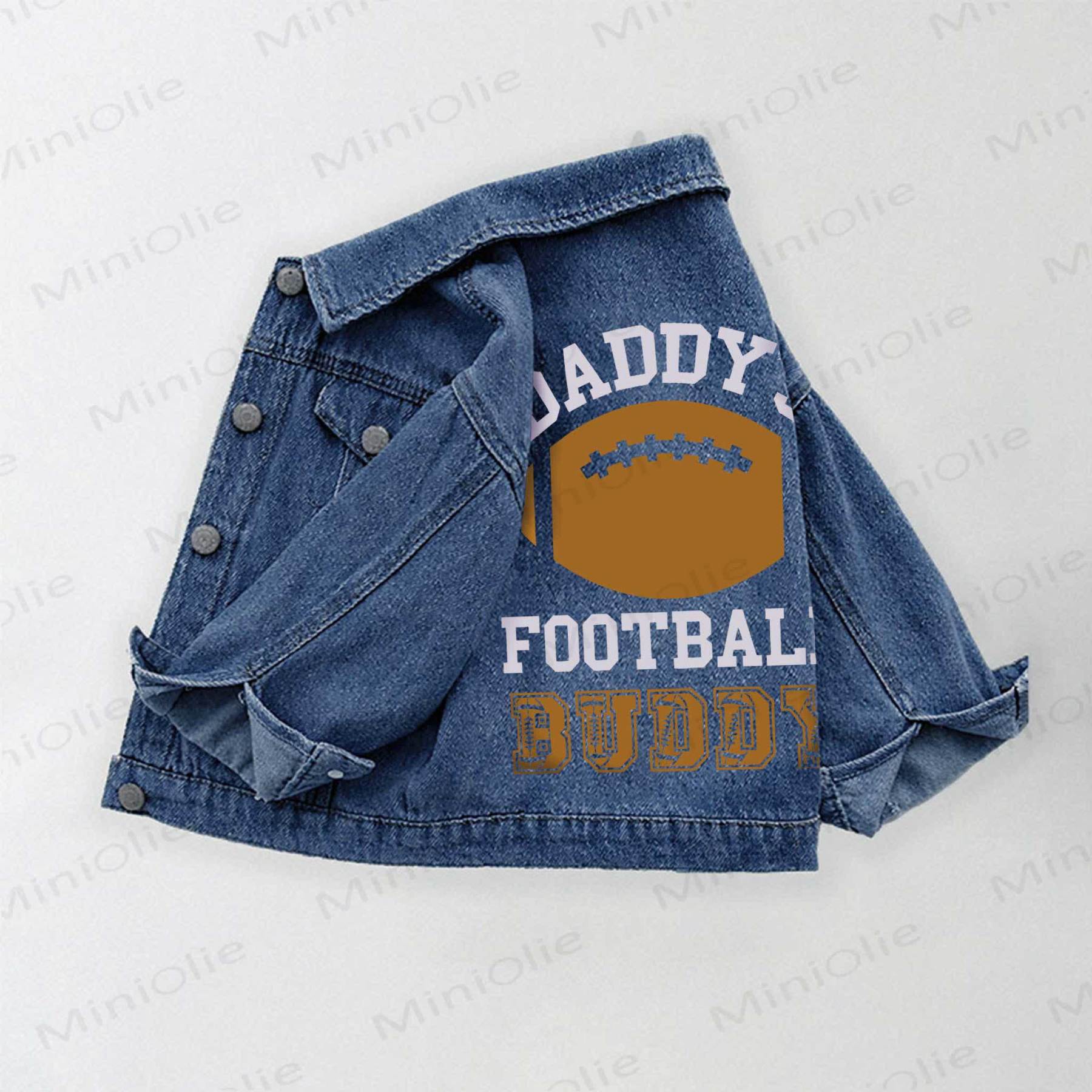 DADDY'S FOOTBALL BUDDY Toddler Kid Denim Jacket - Blue - 10-11T - image 1