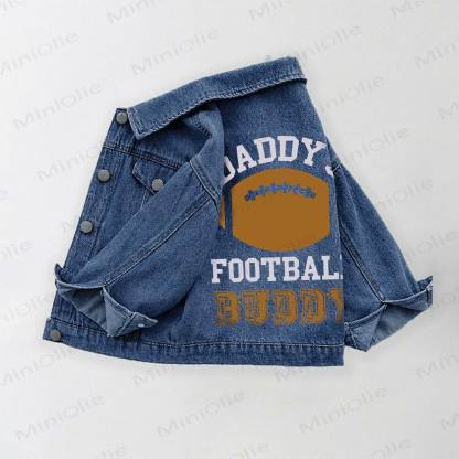 DADDY'S FOOTBALL BUDDY Toddler Kid Denim Jacket - Blue - 10-11T - image 1