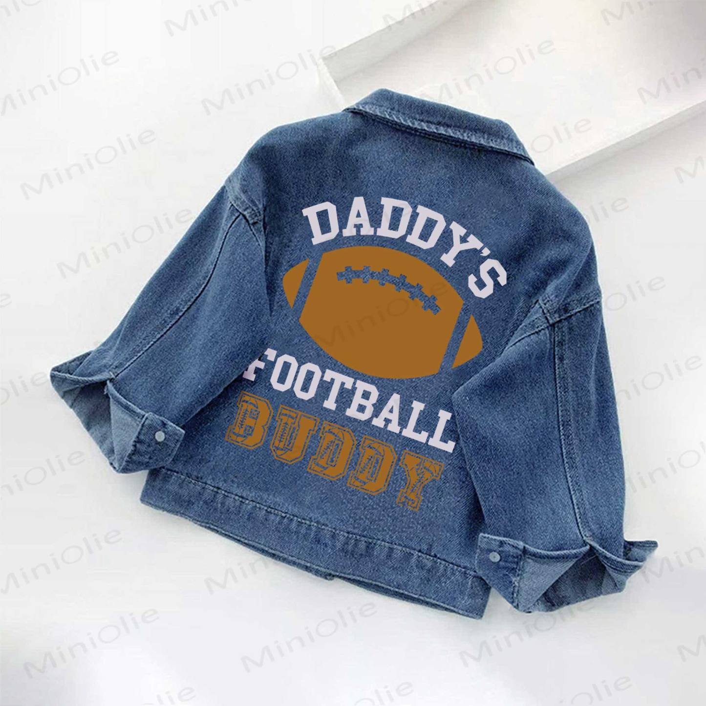 DADDY'S FOOTBALL BUDDY Toddler Kid Denim Jacket - image 3
