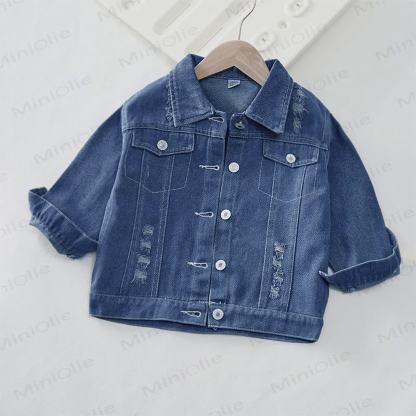 Toddler Kid Ladybug Floral Print Denim Jacket - image 3