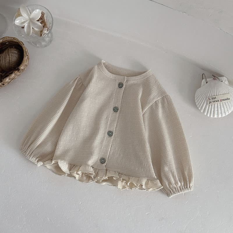Baby Toddler Textured Ruffle Trim Cardigan and Pants Set - image 4