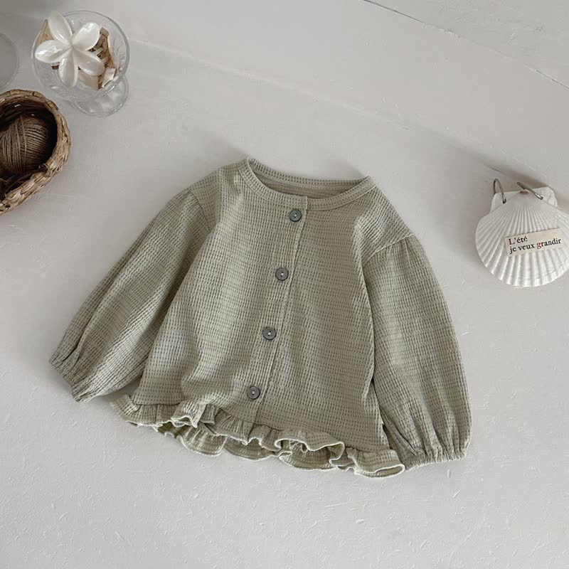 Baby Toddler Textured Ruffle Trim Cardigan and Pants Set - image 6