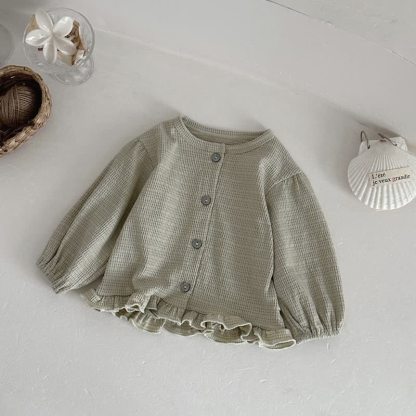 Baby Toddler Textured Ruffle Trim Cardigan and Pants Set - image 6