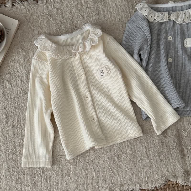 Baby Toddler Girl Ribbed Ruffle Collar Top and Flare Pants Set - image 6