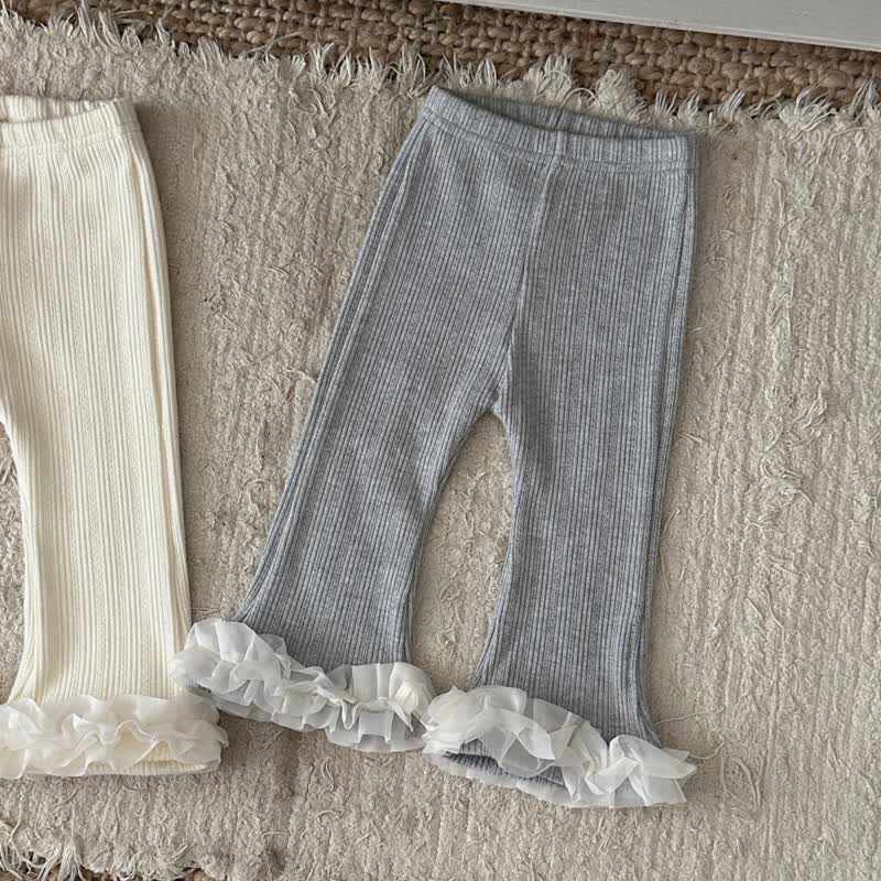 Baby Toddler Girl Ribbed Ruffle Collar Top and Flare Pants Set - image 5