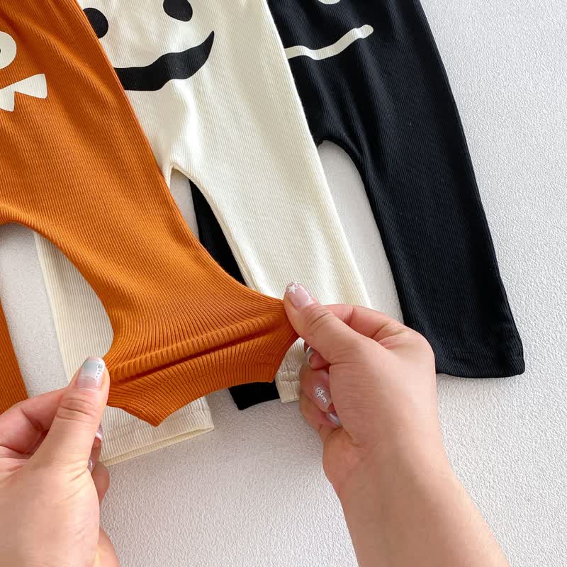 Baby Solid Color Ribbed Top or Halloween Themed Overalls with Hat - image 10