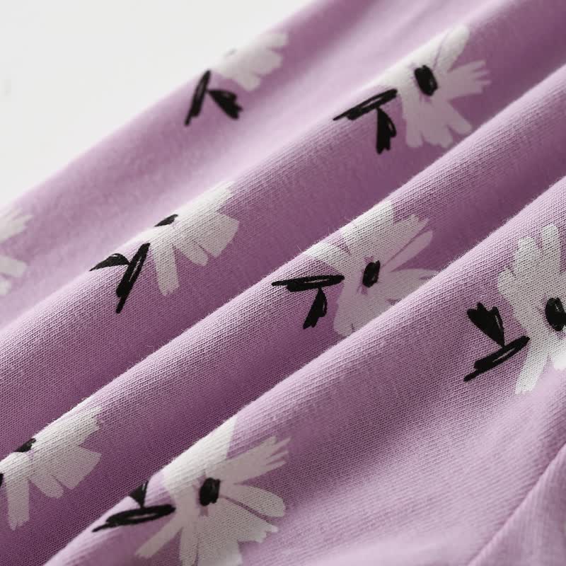 Toddler Girls Purple Daisy Print Sweatshirt and Pants Set - image 7