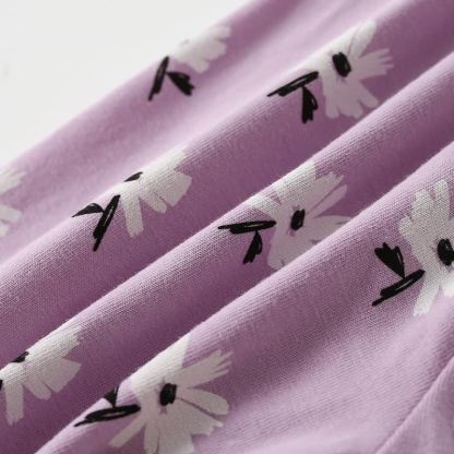 Toddler Girls Purple Daisy Print Sweatshirt and Pants Set - image 7