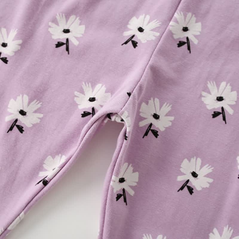 Toddler Girls Purple Daisy Print Sweatshirt and Pants Set - image 5