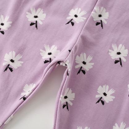 Toddler Girls Purple Daisy Print Sweatshirt and Pants Set - image 5