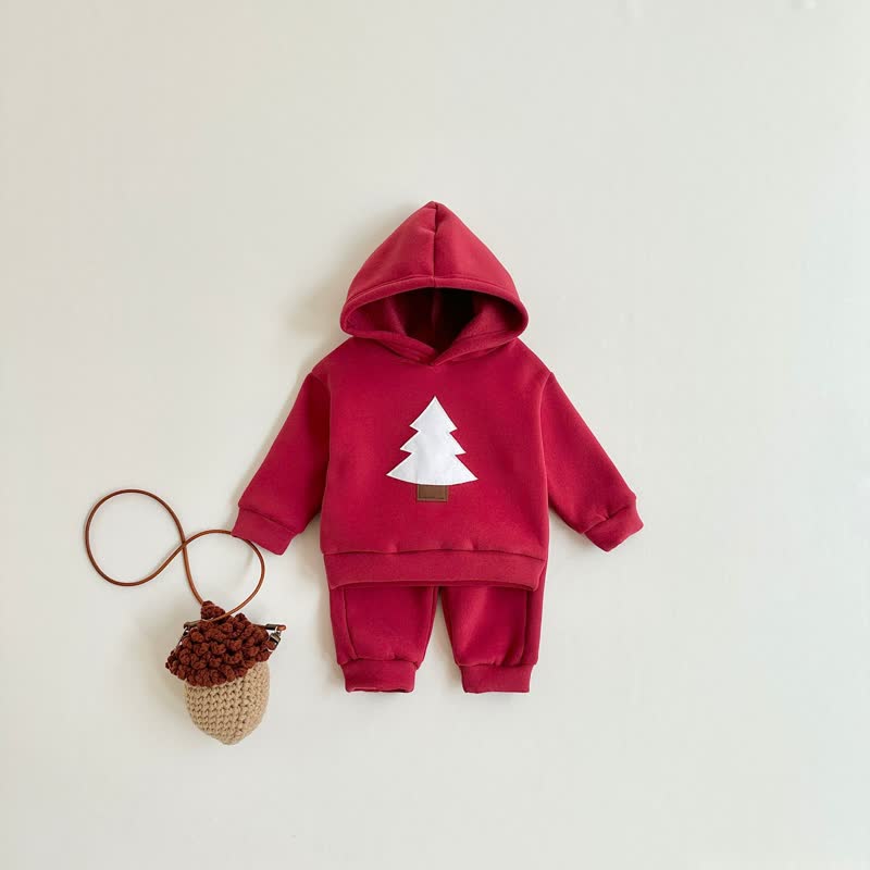 Baby Toddler Tree Applique Hoodie and Jogger Set - Red - 4Y - image 3