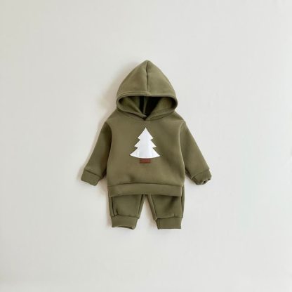 Baby Toddler Tree Applique Hoodie and Jogger Set - Green - 4Y - image 4