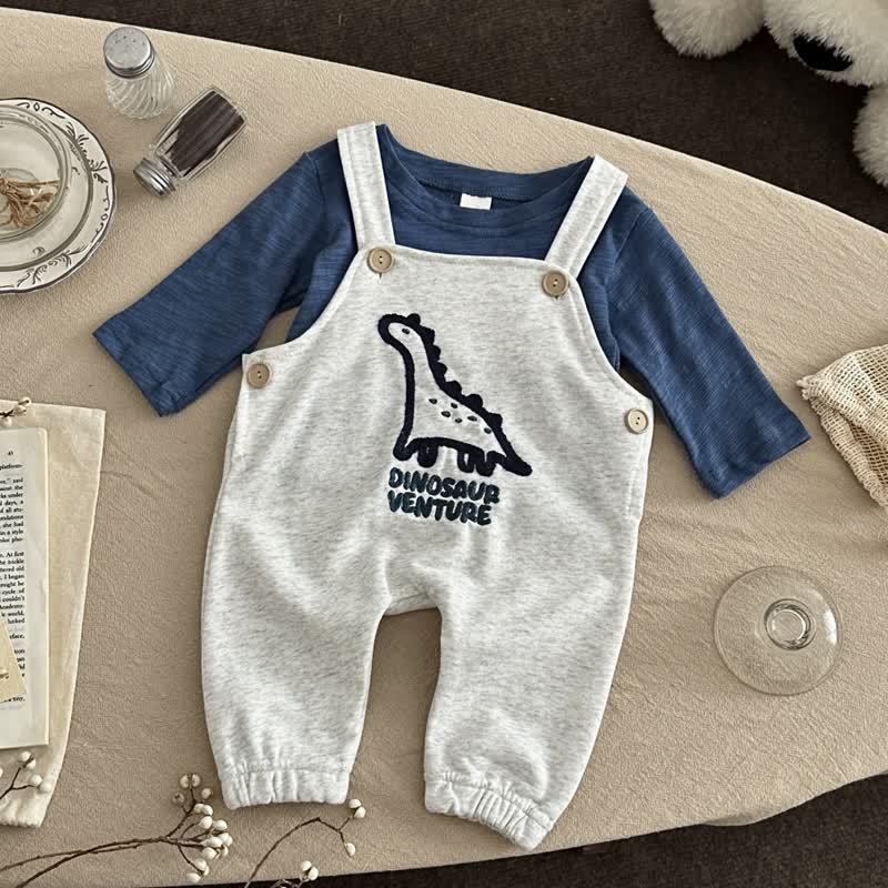 DINOSAUR VENTURE Baby Long Sleeve Tee and Overalls Set - image 1