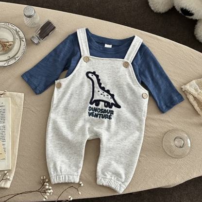 DINOSAUR VENTURE Baby Long Sleeve Tee and Overalls Set - image 1