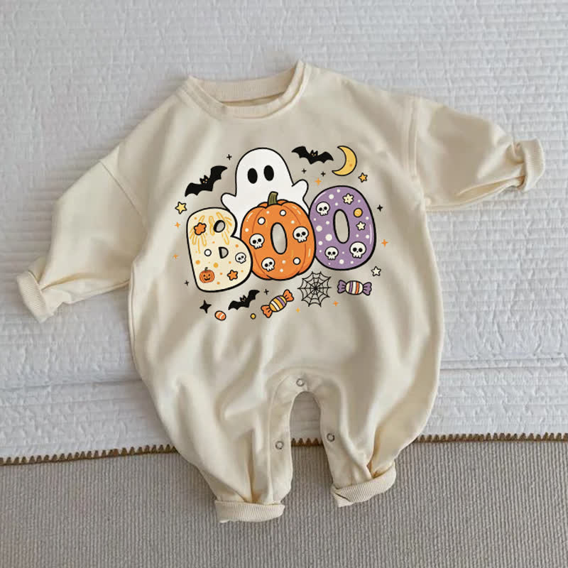 BOO Baby Toddler Halloween Beige Romper - Beige - 2-3T - image 1