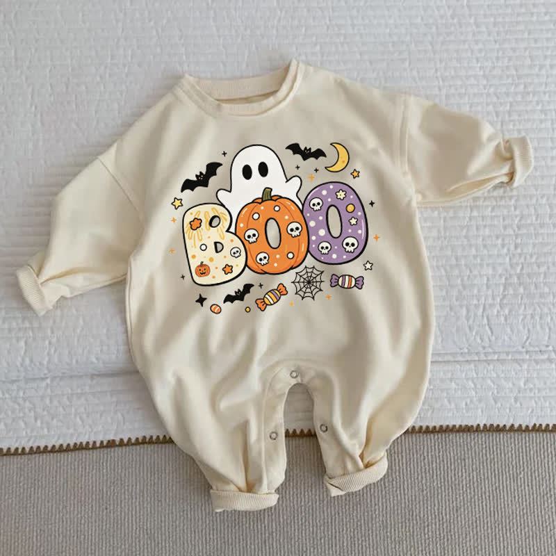 BOO Baby Toddler Halloween Beige Romper - Beige - 2-3T - image 1
