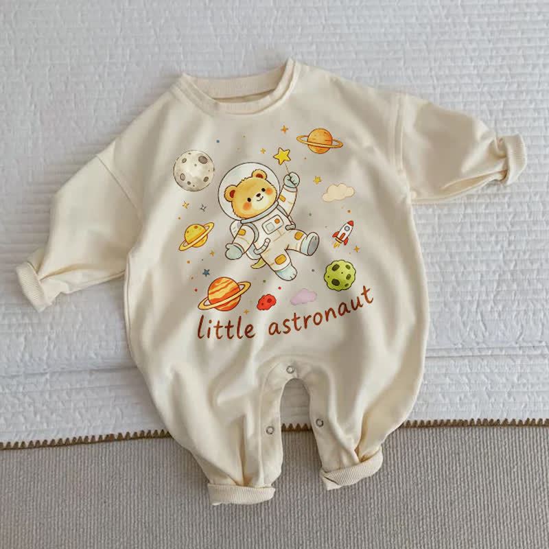 LITTLE ASTRONAUT Baby Toddler Bear Beige Romper - Beige - 2-3T - image 1