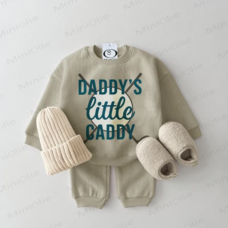 DADDY'S LITTLE CADDY Baby Sweatshirt 2-piece Grey Green Set - Grey Green - 2-3T - image 1
