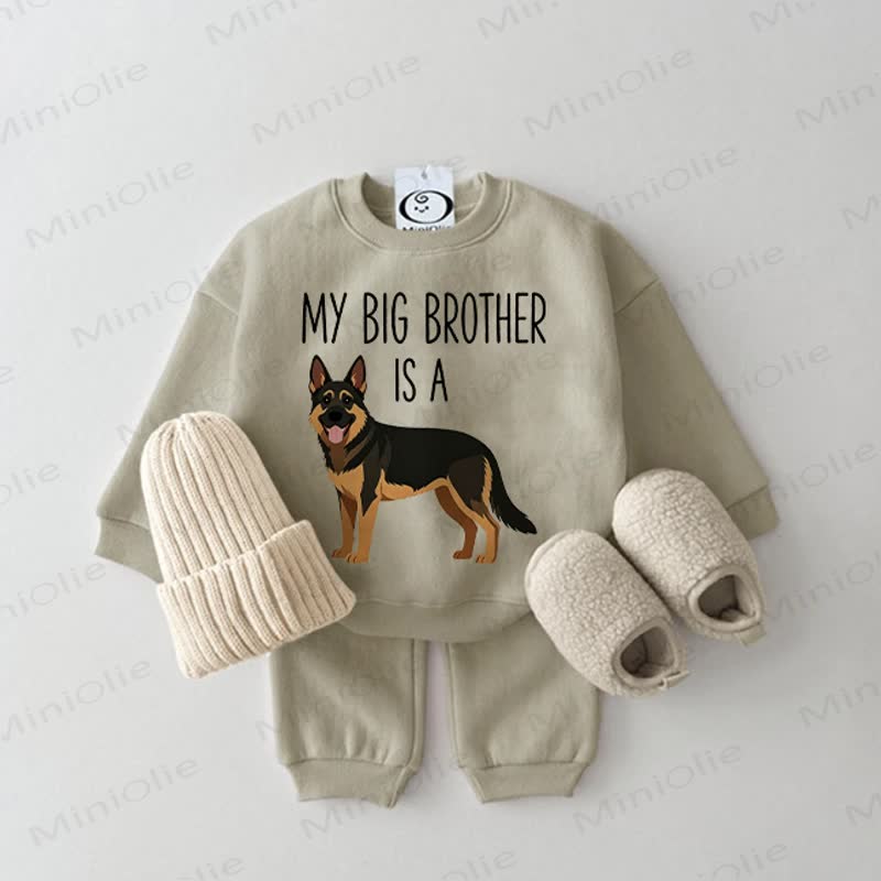 MY BIG BROTHER IS A Baby Sweatshirt 2-piece Grey Green Set - Grey Green - 2-3T - image 1