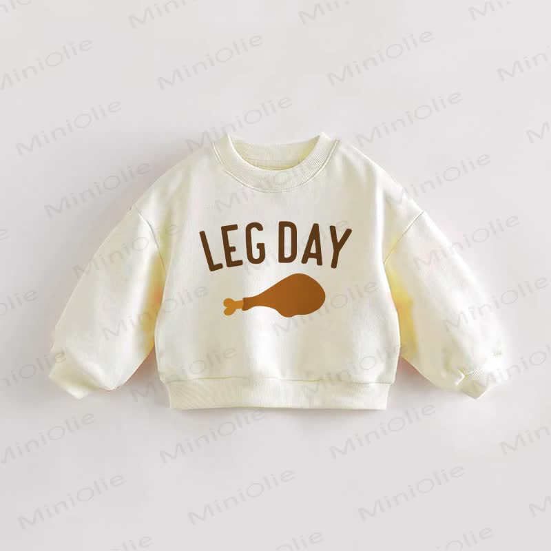 LEG DAY Baby Toddler Cream Sweatshirt - Cream - 3-5T - image 1