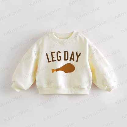 LEG DAY Baby Toddler Cream Sweatshirt - Cream - 3-5T - image 1