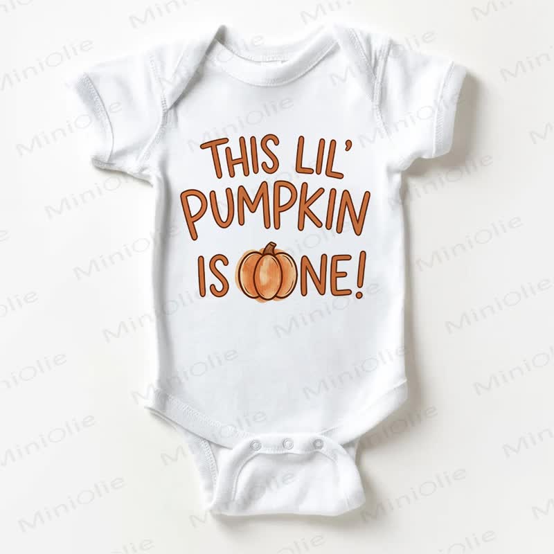 THIS LIL' PUMPKIN IS ONE! Baby White Bodysuit - White - 18-24M - image 1