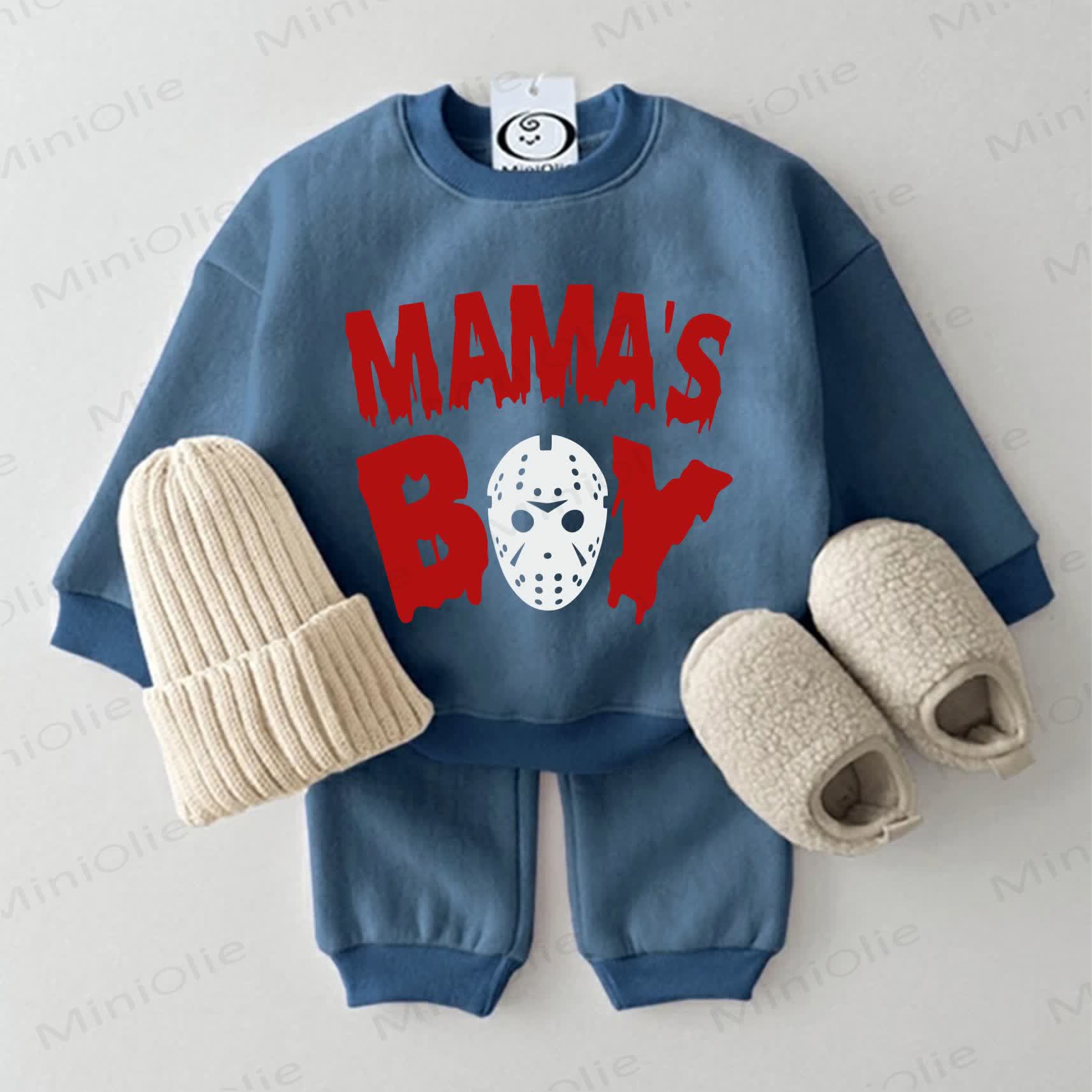 MAMA'S BOY Baby Sweatshirt 2-piece Blue Set - Blue - 2-3T - image 1