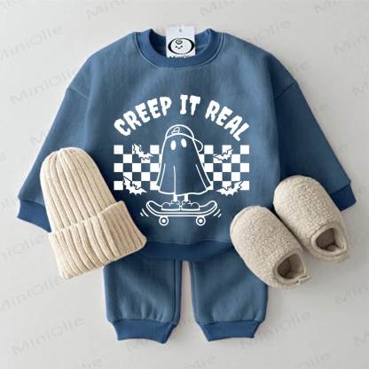 CREEP IT REAL Baby Sweatshirt 2-piece Blue Set - Blue - 2-3T - image 1