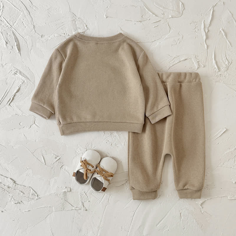 Baby Beige Ladybug Applique Top and Jogger Set - image 3