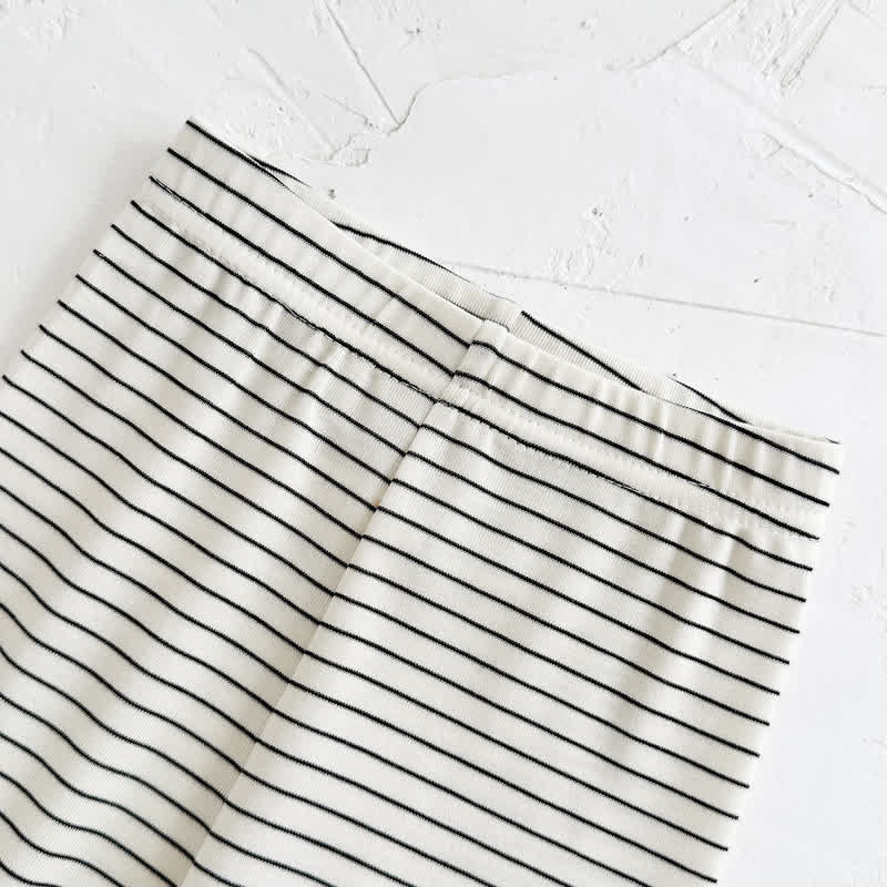 BON APPÉTIT! Baby Gray Croissant Sweatshirt and Striped Leggings Set - image 5