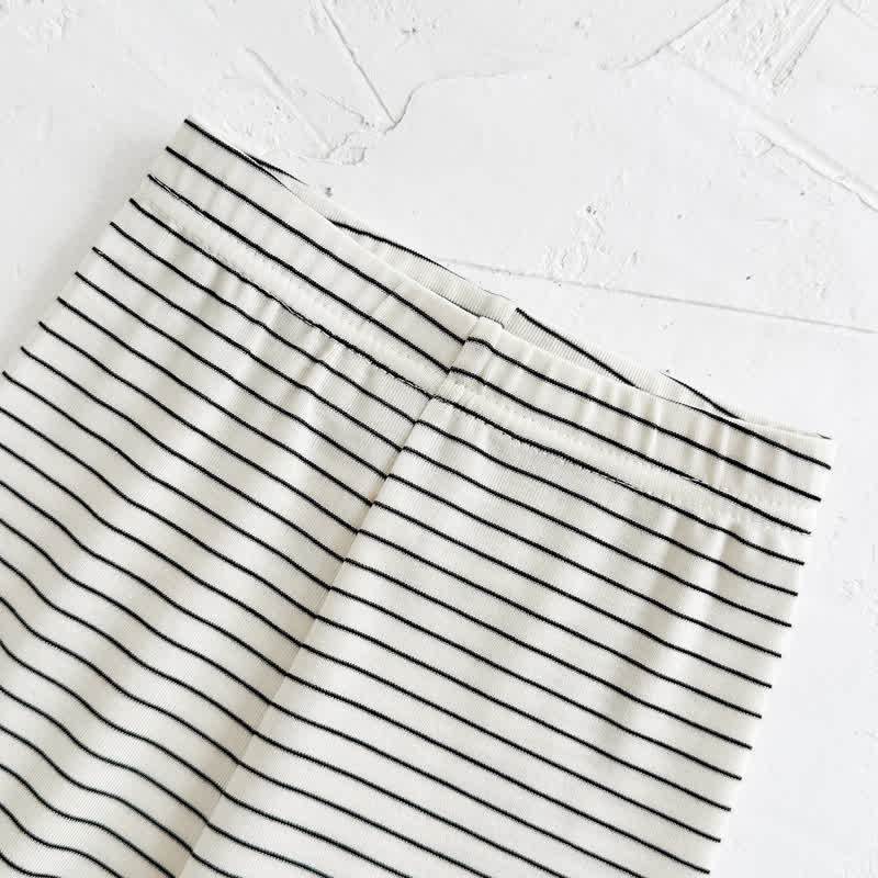 BON APPÉTIT! Baby Gray Croissant Sweatshirt and Striped Leggings Set - image 5