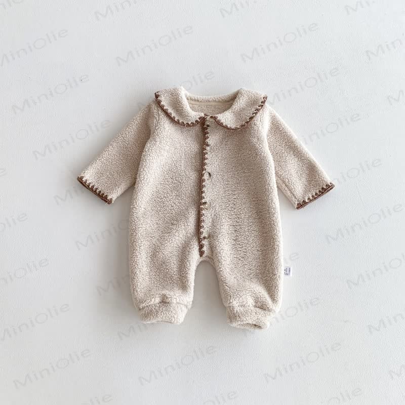 Baby Fleece Double-faced Pile Romper - Beige - 18-24M - image 3