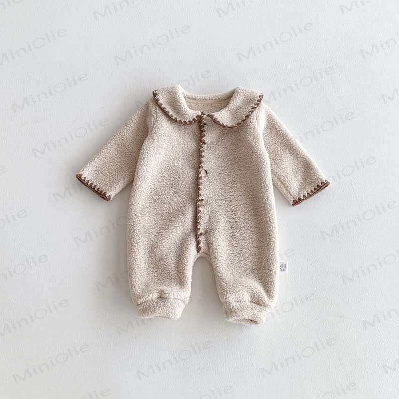 Baby Fleece Double-faced Pile Romper - Beige - 18-24M - image 3