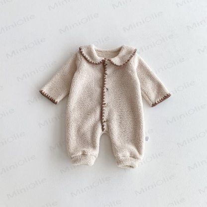 Baby Fleece Double-faced Pile Romper - Beige - 18-24M - image 3